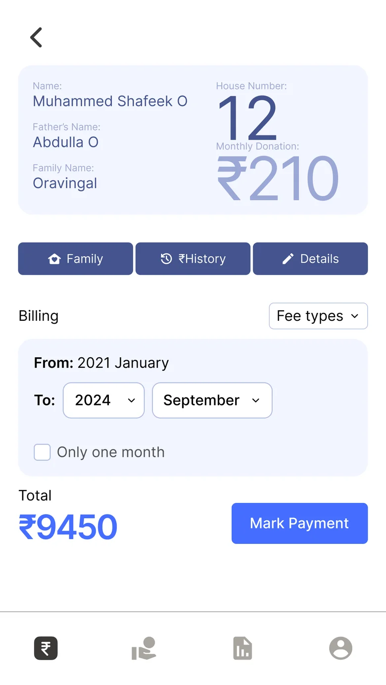 House 12 with a payment from January 2021 to September 2024